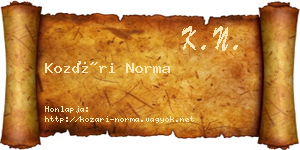 Kozári Norma névjegykártya